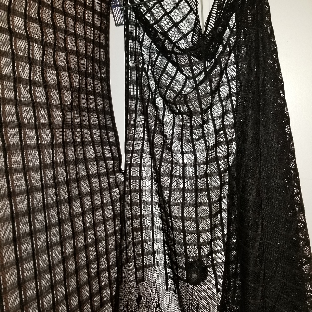 Black sheer vest with tassles. (NWOT) - Picture 3 of 3
